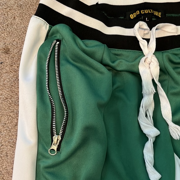 Odd culture Large Green/white slim fit Track pants - Picture 2 of 3